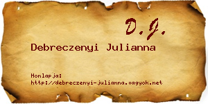 Debreczenyi Julianna névjegykártya