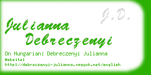 julianna debreczenyi business card